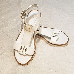 Charles and Keith white sandals - faux leather